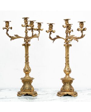 XIX secolo, Coppia di Candelabri a quattro luci