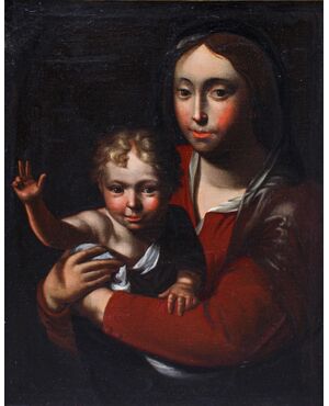 XVII secolo, Scuola bergamasca, Madonna con Bambino benedicente