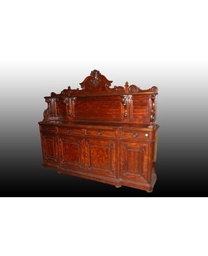 Grande servante credenza stile Luigi Filippo in piuma di mogano