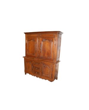 Bellissimo grande credenza doppio corpo del 1700 francese stile Provenzale in legno di rovere