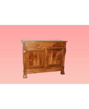 Grande servante credenza Luigi Filippo del 1800 in legno di noce 2 porte