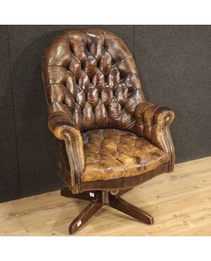 English leather armchair from the 20th century