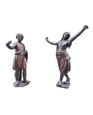 Coppia di sculture orientaliste