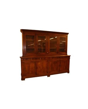 Grande Libreria credenza italiana di inizio '800 in legno di noce 3 metri 