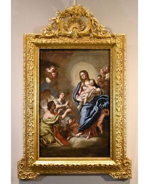 Madonna in gloria con bambino circondata due angeli,  Pietro Bardellino (Napoli, 1731 – 1806)