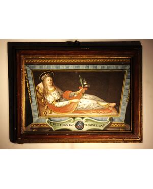 S. Filomena dipinto olio su zinco, XVIII sec.