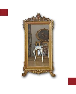 EARLY 19th CENTURY GOLDEN MIRROR WITH COAT OF ARMS