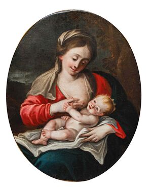 XVIII secolo, scuola emiliana, Madonna con Bambino