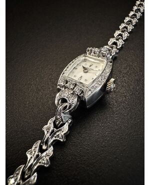 Bracciale  -  orologio   " HAMILTON "  con  Diamanti  per  1 ct.