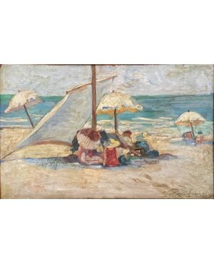 Edoardo Gordigiani 1951 – Marina con spiaggia