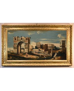 Capriccio architettonico con antiche rovine classiche, Jacopo Fabris (Venezia, 1689 - 1761)