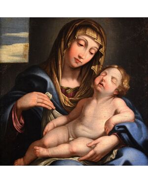 Madonna con il bambino dormiente, Giovan Battista Salvi detto "il Sassoferrato" (1609 - 1685) Cerchia/bottega