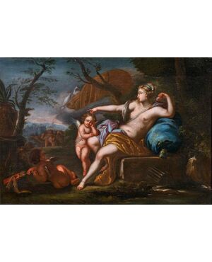 Ambito di Bon Boullogne (1649 -1717), Venere e Cupido con corteo bacchico 