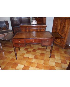 DESK IN MAHOGANY FEATHER FROM THE CENTER OF THE MID-1800s EMPIRE STYLE cm L129xP67xH80     