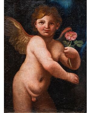 XVII secolo, Scuola emiliana, Putto con rosa