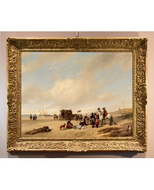 La spiaggia di Scheveningen, Hubertus van Hove (L’Aia, 1814 - Anversa, 1865)