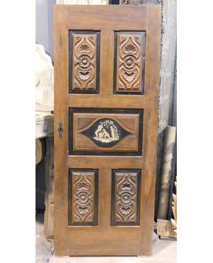 PTL677 - Porta in legno di noce, epoca '700, misura cm L 78 x H 191 