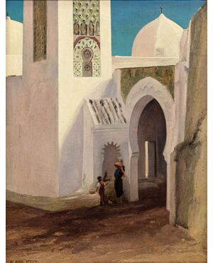 Auguste-Alexandre Hirsch (Lione, 1833 - Parigi, 1911), Scena in città araba