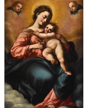 Madonna con Bambino e due angeli, Jacopo Confortini (Firenze 1602-1672)