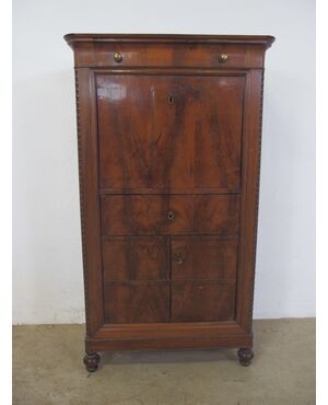 SECRETAIRE LASTRONATO IN NOCE PIEMONTESE STILE CARLO X EPOCA 800    cm L 81xP47xH155