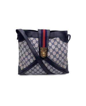 GUCCI Borsa a Tracolla Vintage in Tela Col. Blu M