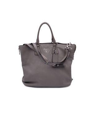 PRADA Borsa Shopper in Pelle Col. Grigio BN2419 M