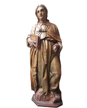 Scultura raffigurante Santo in legno