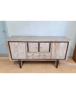 CREDENZA ART DECO ANNI 1930-40 CON FINITURA SPATOLATA EFFETTO PIETRA