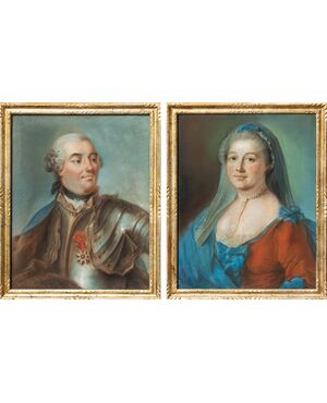 Scuola francese, XVIII secolo, Ritratto di Luigi XV e della regina