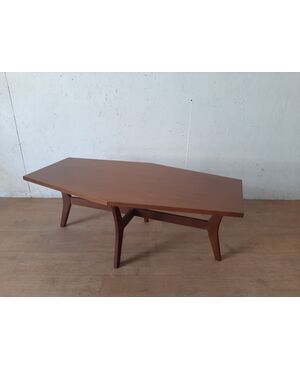 TAVOLINO BASSO DA SALOTTO ANNI 60 IN TEAK STILE NORDICO