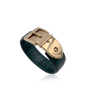 GUCCI Bracciale Vintage in Pelle Col. Verde