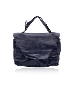 ENRICO COVERI Borsa a Mano Vintage in Pelle Col. Nero M