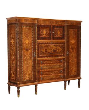 Credenza Intarsiata in Stile Neoclassico Italia Metà XX Secolo