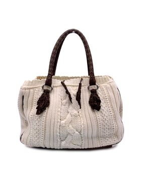 ERMANNO SCERVINO Borsa Shopper in Lana Col. Bianco M