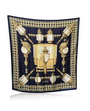 HERMES Foulard Vintage in Seta Col. Nero Feux de Route