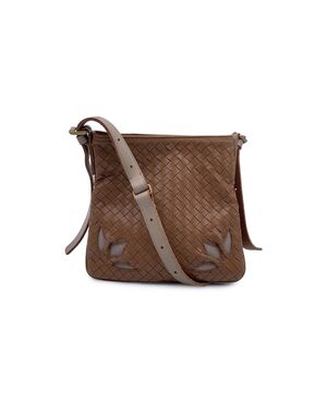 BOTTEGA VENETA Borsa a Tracolla in Pelle Col. Beige Intrecciato M