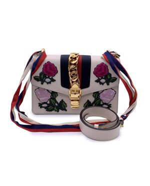 GUCCI Borsa a Tracolla in Pelle Col. Bianco Sylvie M