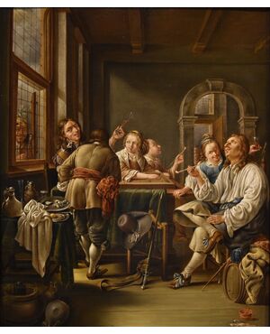 Allegra compagnia in un interno, Jacob Duck (Utrecht, 1600 - 1667) attribuibile