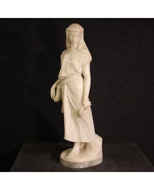 Signed Art Nouveau alabaster sculpture from the 19th century