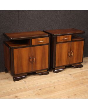 Pair of Italian Deco style bedside tables from the 20th century