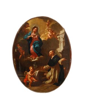 Scuola emiliana di XVII secolo, Apparizione della Madonna a San Vincenzo Ferrer