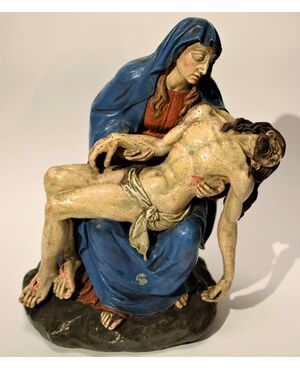 "Pietà" Scultura in terracotta policroma 1750 c.