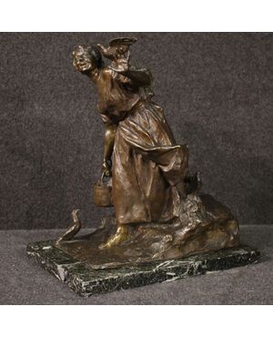 Italian bronze sculpture Peasant from the 20th century