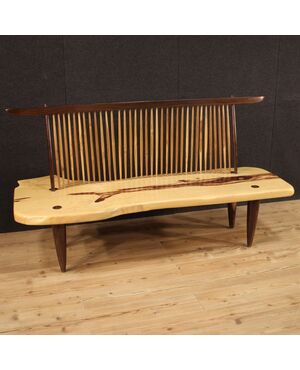 George Nakashima style wooden design sofa