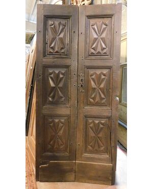 PTI739 - Porta in legno di noce, misure cm L 99 x H 217 x P 4 