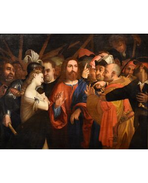 Cristo e l’Adultera, Bottega di Lorenzo Lotto (Venezia, 1480 – Loreto, 1556/1557)