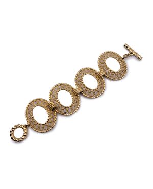 CHRISTIAN DIOR Bracciale Vintage in Metallo Col. Oro