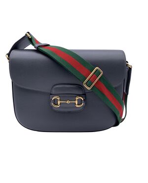 GUCCI Borsa a Tracolla in Pelle Col. Grigio Horsebit 1955 M