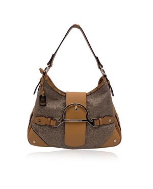 BORBONESE Borsa Hobo in Tela Col. Beige M