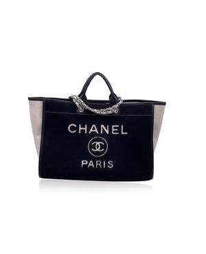 CHANEL Borsa Shopper in Lana Col. Nero Deauville M